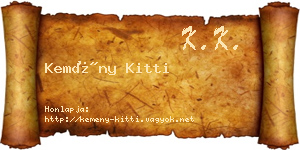 Kemény Kitti névjegykártya